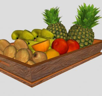 木果盆上的水果种类SU模型下载_sketchup草图大师SKP模型