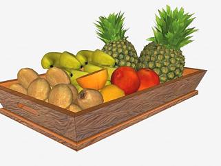 木果盆上的水果种类SU模型下载_sketchup草图大师SKP模型