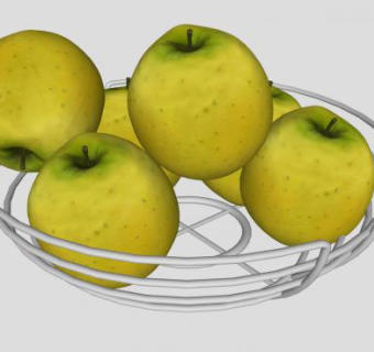 青苹果和金属碗SU模型下载_sketchup草图大师SKP模型