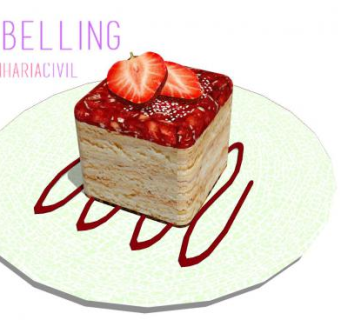 西式草莓甜点SU模型下载_sketchup草图大师SKP模型