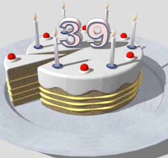 39岁生日奶油蛋糕SU模型下载_sketchup草图大师SKP模型