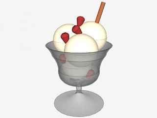 <em>香草</em>冰淇淋加草莓SU模型下载_sketchup草图大师SKP模型