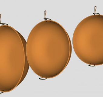 不同大小的铜锅SU模型下载_sketchup草图大师SKP模型