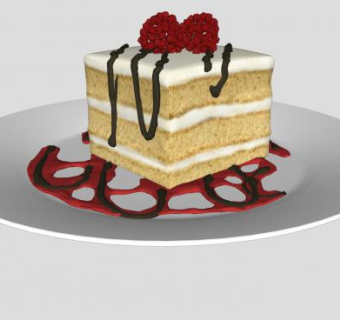 桑葚奶油蛋糕西点SU模型下载_sketchup草图大师SKP模型