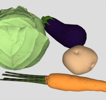 卷心菜萝卜土豆茄子SU模型下载_sketchup草图大师SKP模型