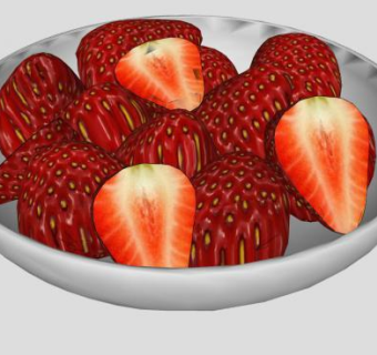 碗中的草莓SU模型下载_sketchup草图大师SKP模型