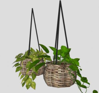 悬挂植物花架SU模型下载_sketchup草图大师SKP模型