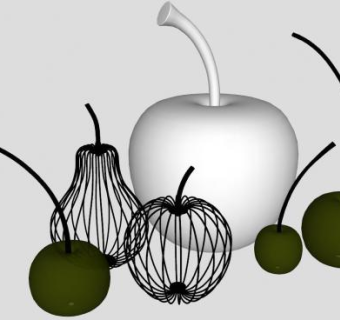 苹果和樱桃装饰SU模型下载_sketchup草图大师SKP模型