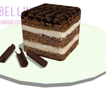 巧克力蛋糕西点SU模型下载_sketchup草图大师SKP模型