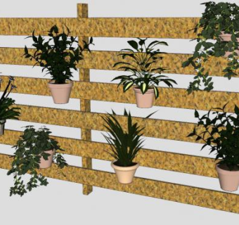 垂直花园花架植物SU模型下载_sketchup草图大师SKP模型