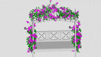 花坛凳白色花架SU模型下载_sketchup草图大师SKP模型