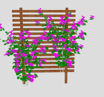 木架植物花架SU模型下载_sketchup草图大师SKP模型