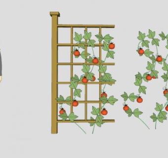 西红柿葡萄树花架SU模型下载_sketchup草图大师SKP模型