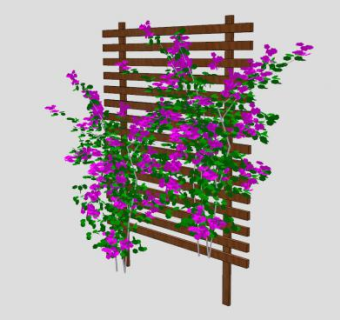 花廊花架花面板SU模型下载_sketchup草图大师SKP模型