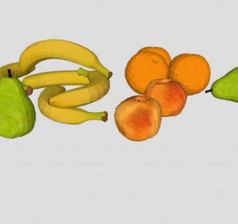 梨香蕉橙子苹果水果SU模型下载_sketchup草图大师SKP模型