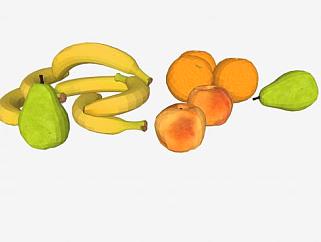 梨香蕉橙子苹果水果SU模型下载_sketchup草图大师SKP模型