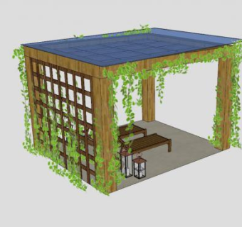 植物花架藤条SU模型下载_sketchup草图大师SKP模型