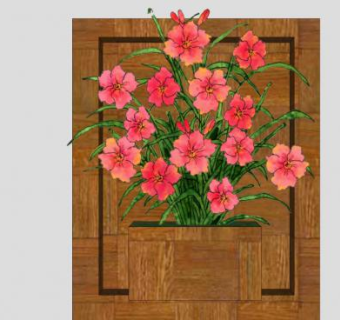 粉色玫瑰摆设花架SU模型下载_sketchup草图大师SKP模型