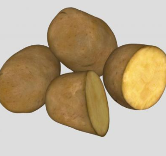 完整和切半蔬菜土豆SU模型下载_sketchup草图大师SKP模型