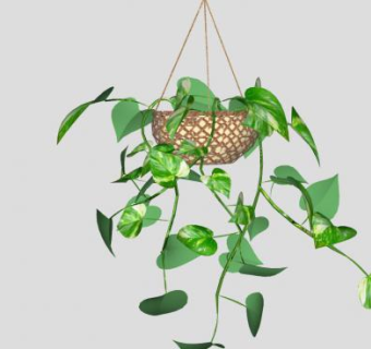 吊兰植物花架SU模型下载_sketchup草图大师SKP模型