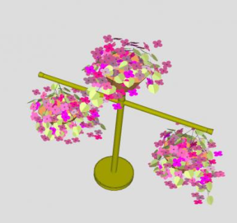 十字花支架花架植物SU模型下载_sketchup草图大师SKP模型