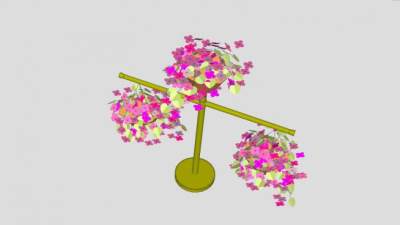 十字花支架花架植物SU模型下载_sketchup草图大师SKP模型