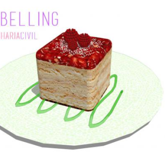 果酱味蛋糕甜品SU模型下载_sketchup草图大师SKP模型