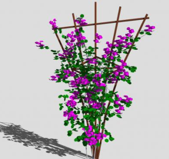 紫藤花花架建筑SU模型下载_sketchup草图大师SKP模型