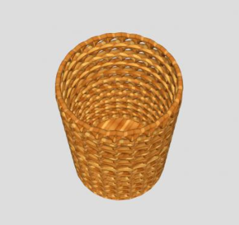 木制圆柱镂空篮子SU模型下载_sketchup草图大师SKP模型