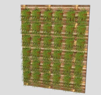绿墙面板植物SU模型下载_sketchup草图大师SKP模型
