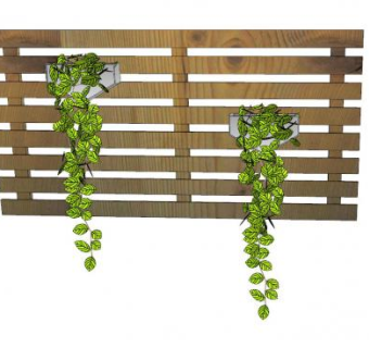 木制面板植物花架SU模型下载_sketchup草图大师SKP模型