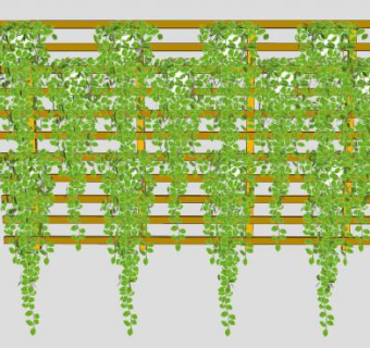 木箱花架植物SU模型下载_sketchup草图大师SKP模型