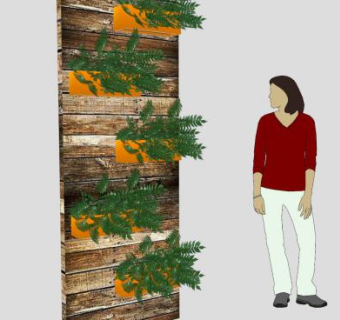垂直植物花园花架SU模型下载_sketchup草图大师SKP模型