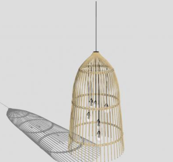 柳条鸟笼灯花架SU模型下载_sketchup草图大师SKP模型