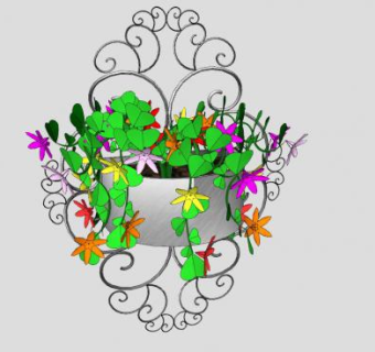 壁挂种植园主植物SU模型下载_sketchup草图大师SKP模型