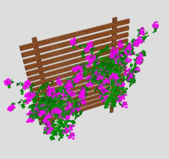 花架花植物SU模型下载_sketchup草图大师SKP模型