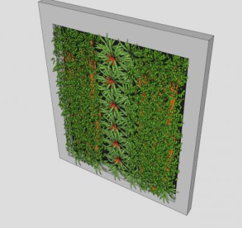 绿色植物垂直花园SU模型下载_sketchup草图大师SKP模型