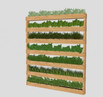 托盘花架植物SU模型下载_sketchup草图大师SKP模型