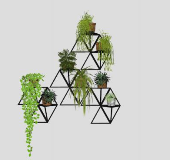 垂直花园园艺花架SU模型下载_sketchup草图大师SKP模型