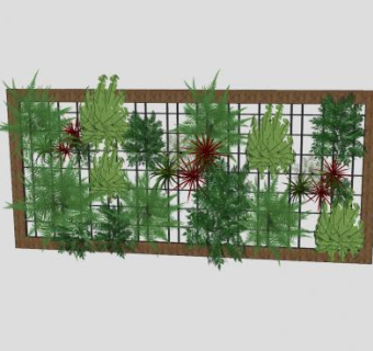 垂直花园木质植物SU模型下载_sketchup草图大师SKP模型