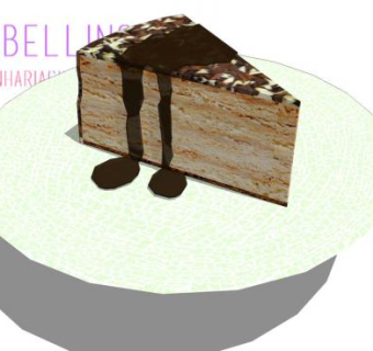 巧克力酱蛋糕切件SU模型下载_sketchup草图大师SKP模型