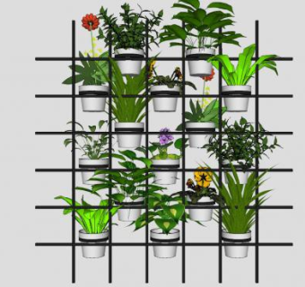 黑色格子花架SU模型下载_sketchup草图大师SKP模型