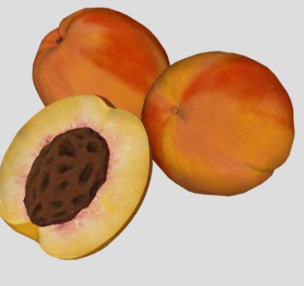 完整和切半的桃子SU模型下载_sketchup草图大师SKP模型
