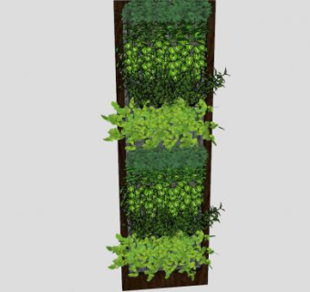 花架绿色的植物墙SU模型下载_sketchup草图大师SKP模型
