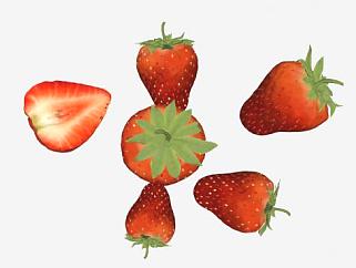 草莓<em>果实</em>水果SU模型下载_sketchup草图大师SKP模型