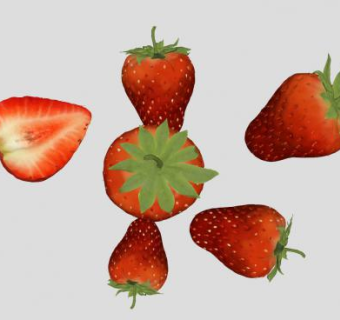 草莓果实水果SU模型下载_sketchup草图大师SKP模型