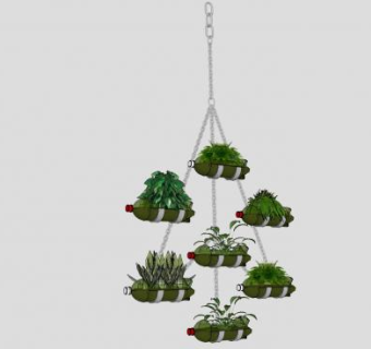 植物塑料盒花架SU模型下载_sketchup草图大师SKP模型