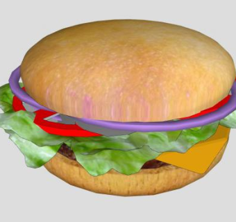 夹心蔬菜肉汉堡SU模型下载_sketchup草图大师SKP模型
