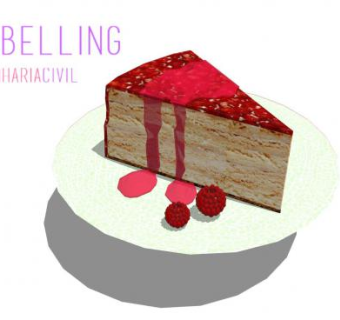 覆盆子蛋糕切件SU模型下载_sketchup草图大师SKP模型