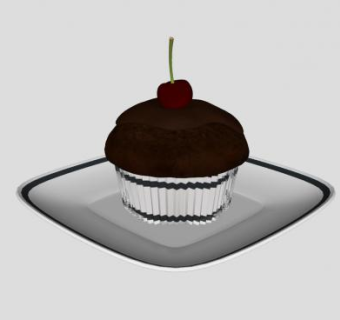 巧克力樱桃纸杯蛋糕SU模型下载_sketchup草图大师SKP模型